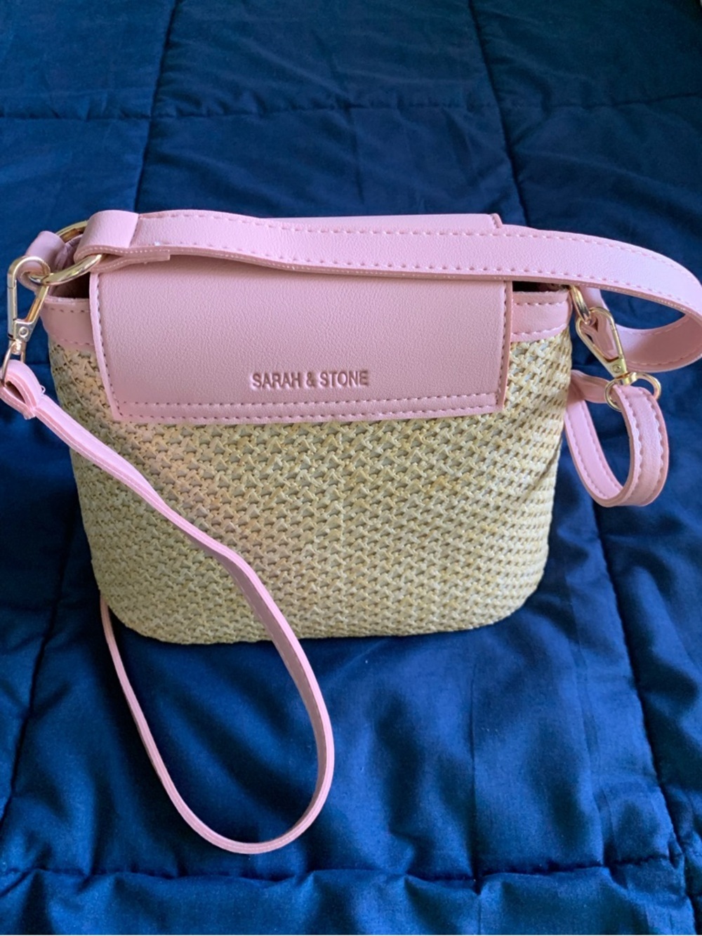Sarah & Stone Pink rattan Crossbody Bag - Picture 2 of 7